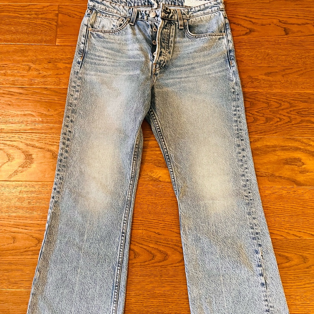 Rag & Bone Maya High rise crop flare Classic Light Wash Denim Jeans
